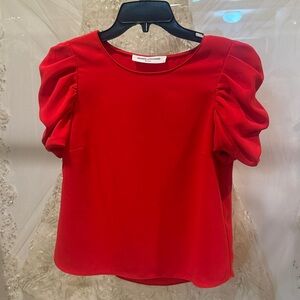 Amanda Uprichard Scarlet Puff Sleeve Blouse